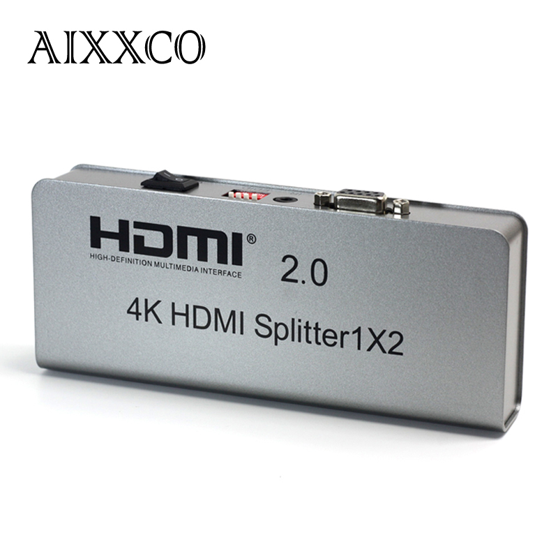 AIXXCO 4K 1X2 HDMI 2.0 й 1080P 1 IN 2 Out HDMI й ó, EDID RS232  IR Ȯ HDTV